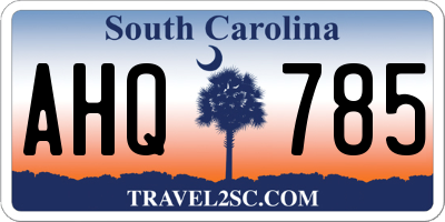 SC license plate AHQ785