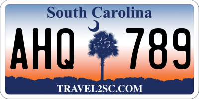 SC license plate AHQ789
