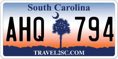 SC license plate AHQ794