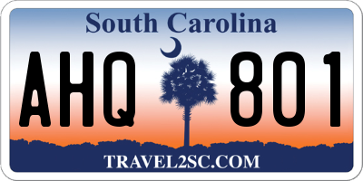 SC license plate AHQ801