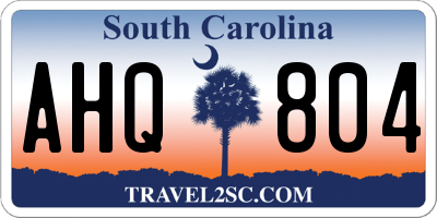 SC license plate AHQ804