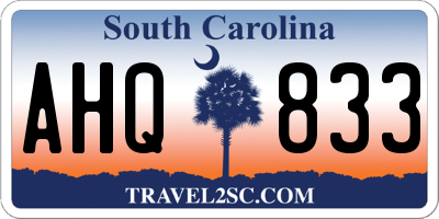 SC license plate AHQ833