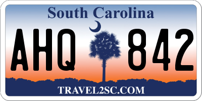 SC license plate AHQ842