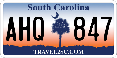 SC license plate AHQ847