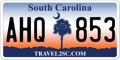 SC license plate AHQ853