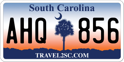 SC license plate AHQ856