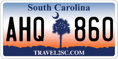 SC license plate AHQ860