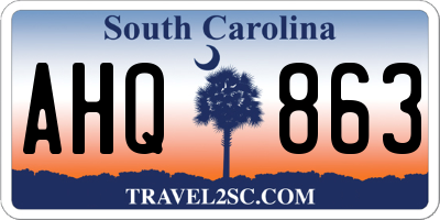 SC license plate AHQ863