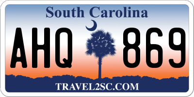 SC license plate AHQ869