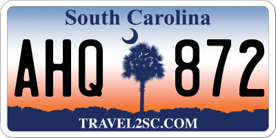 SC license plate AHQ872