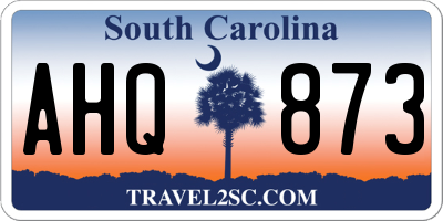 SC license plate AHQ873