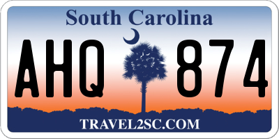 SC license plate AHQ874
