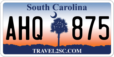 SC license plate AHQ875