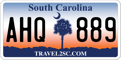 SC license plate AHQ889