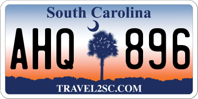 SC license plate AHQ896