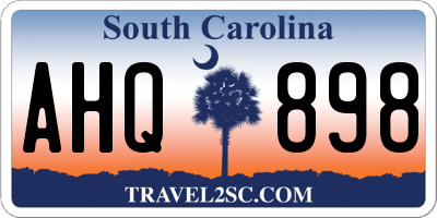 SC license plate AHQ898