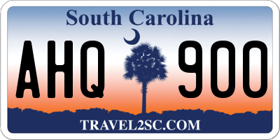 SC license plate AHQ900