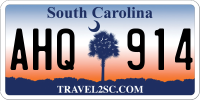 SC license plate AHQ914