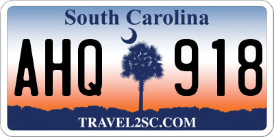SC license plate AHQ918