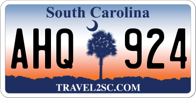 SC license plate AHQ924