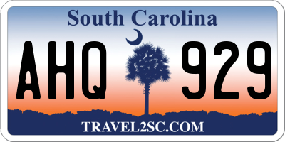 SC license plate AHQ929