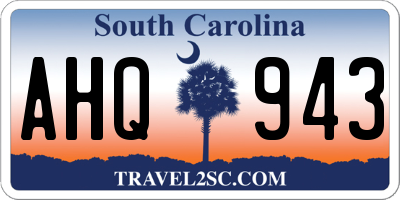SC license plate AHQ943