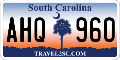 SC license plate AHQ960