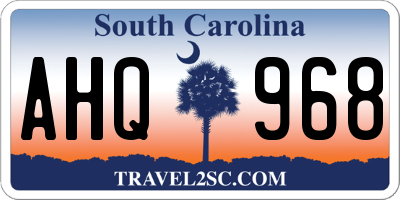 SC license plate AHQ968