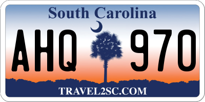 SC license plate AHQ970