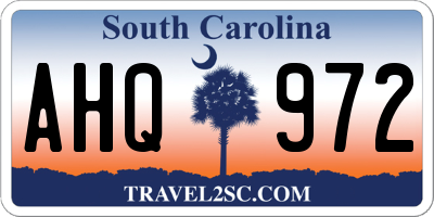 SC license plate AHQ972