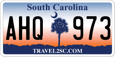 SC license plate AHQ973
