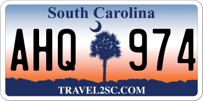 SC license plate AHQ974