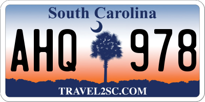 SC license plate AHQ978