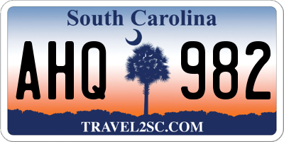 SC license plate AHQ982