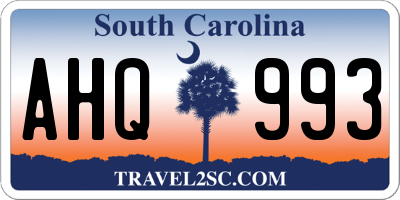 SC license plate AHQ993