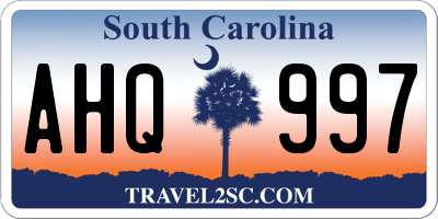 SC license plate AHQ997