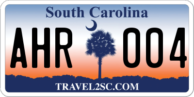 SC license plate AHR004