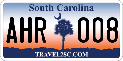 SC license plate AHR008