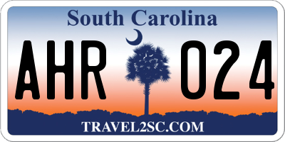 SC license plate AHR024