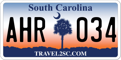 SC license plate AHR034