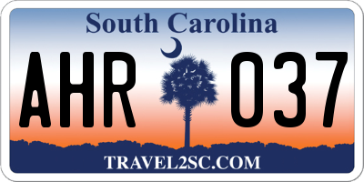 SC license plate AHR037