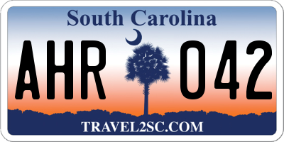 SC license plate AHR042