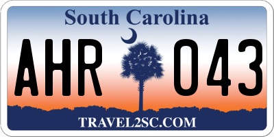 SC license plate AHR043
