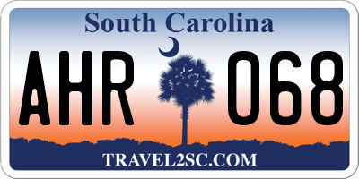 SC license plate AHR068