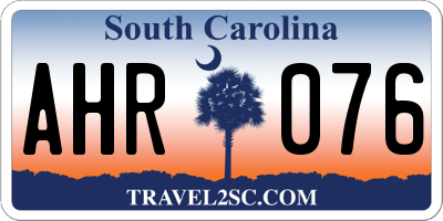 SC license plate AHR076