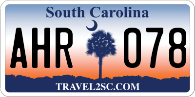 SC license plate AHR078