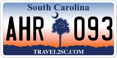 SC license plate AHR093