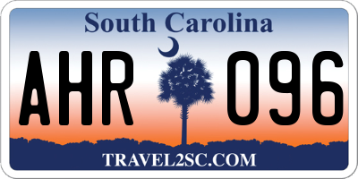 SC license plate AHR096
