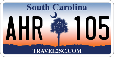 SC license plate AHR105