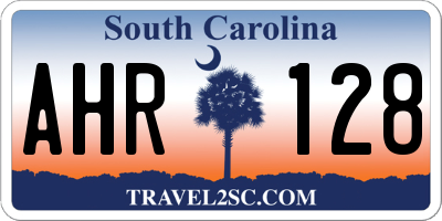 SC license plate AHR128